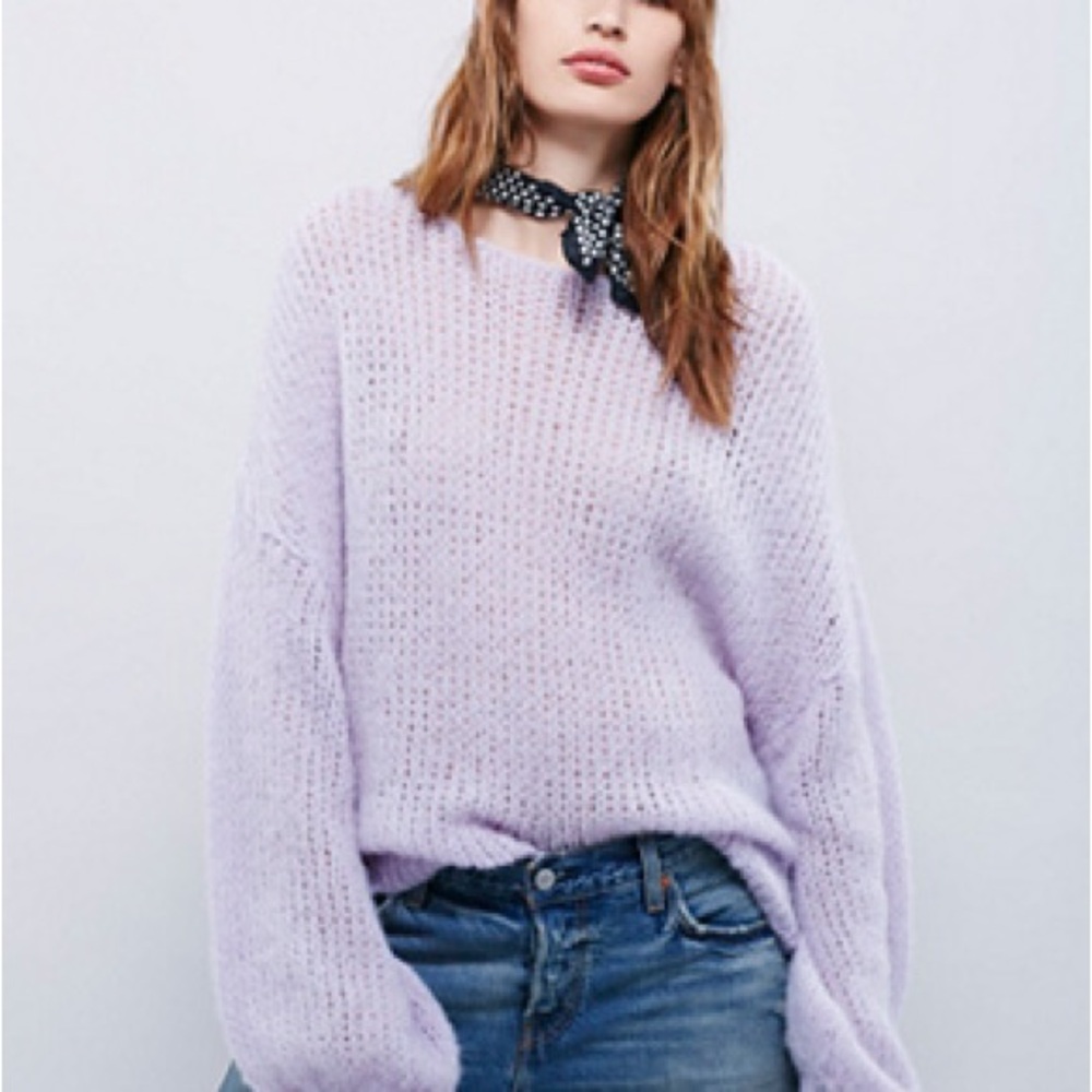 Free People Alpaca Lavender Cloud Sweater XS